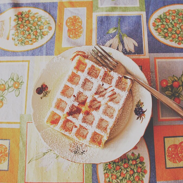 Goodmorning! It's cold outside, take this waffle  #morning