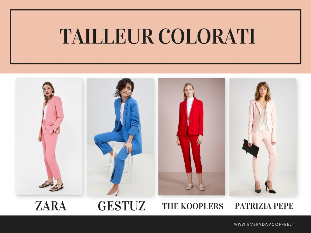 tendenza moda primavera estate 2018 tailleur colorati