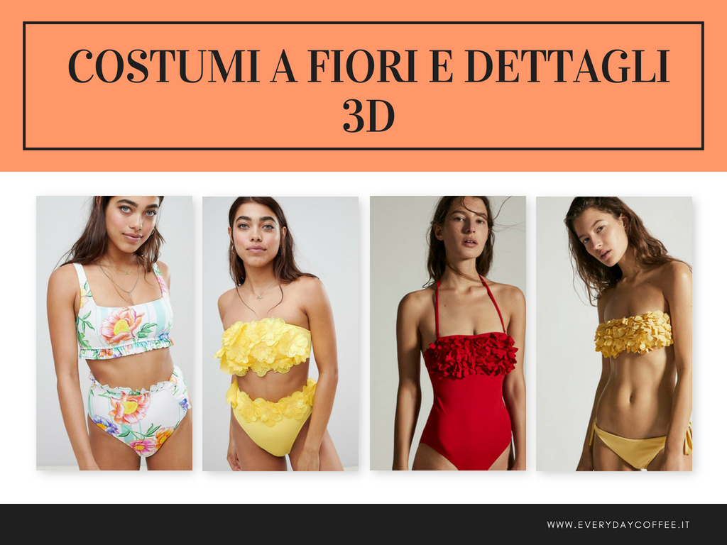 Costumi a fiori e dettagli 3d