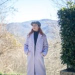 cappotto con perle viola