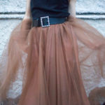 gonna in tulle marrone