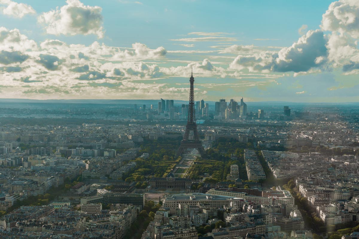 vista dalla tour montparnasse al tramonto