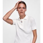 zara polo bottone gioiello