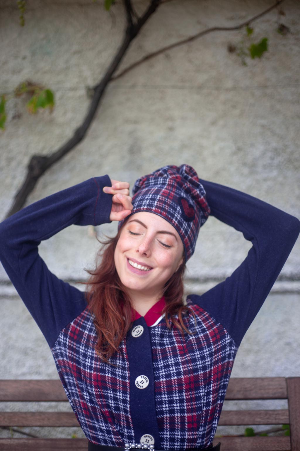 cappello tartan pepita