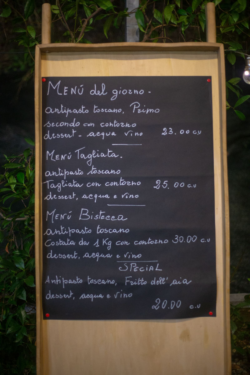 trattoria Officina dell'olio menù