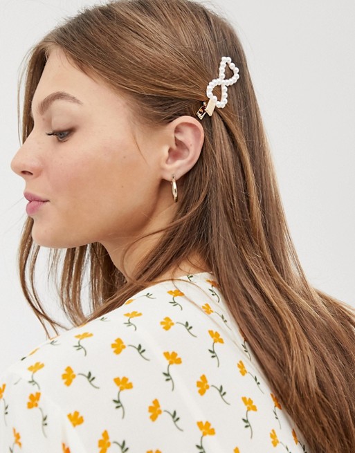 fermaglio per capelli a forma di fiocco con perle asos