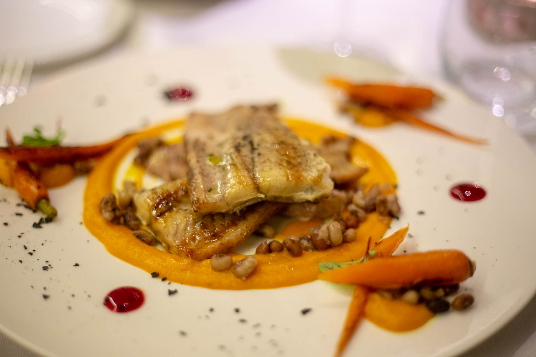 Valle di Assisi Hotel Spa & Golf anguilla con crema di carote
