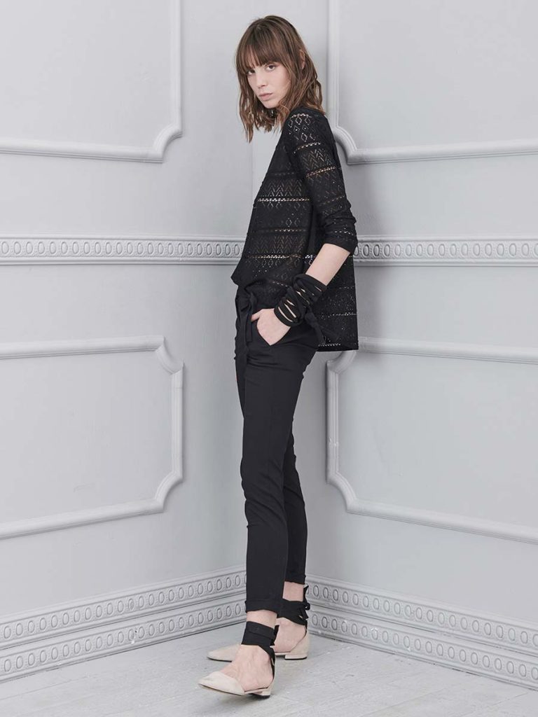 Maglia traforata nera