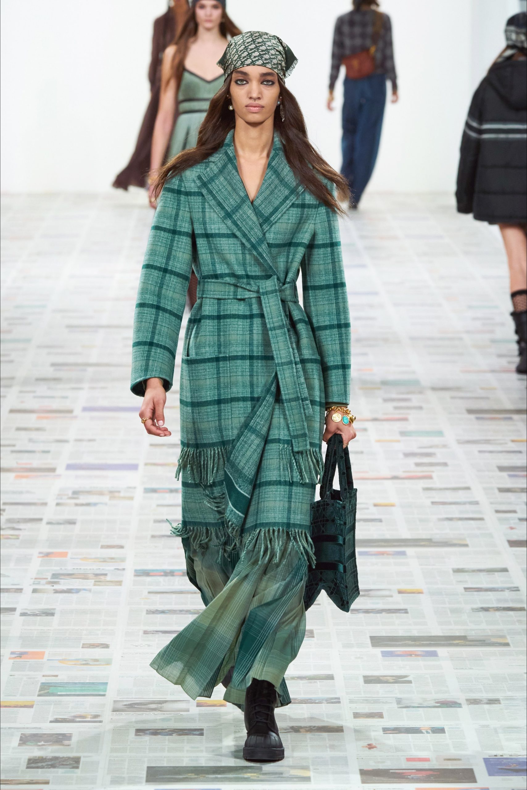 cappotto tartan verde dior