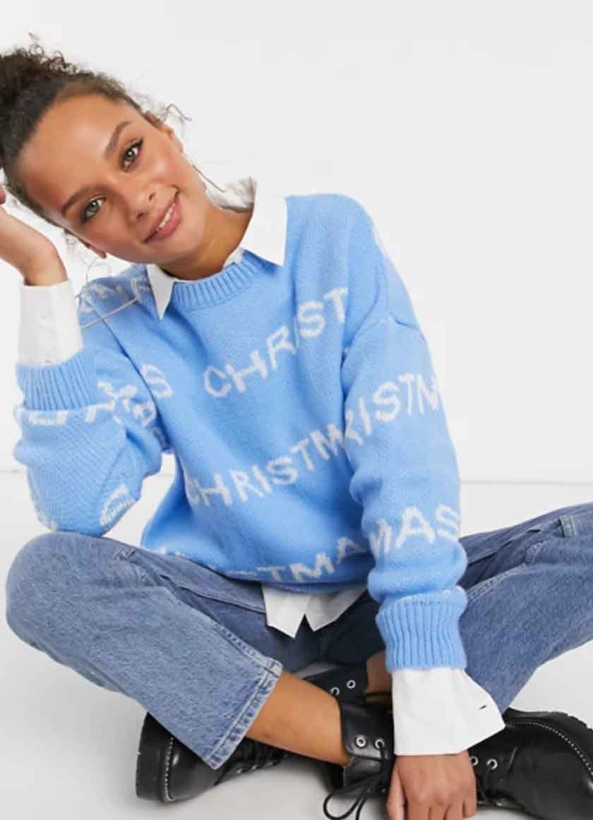 maglione-scritta-natalizia-blu-asos